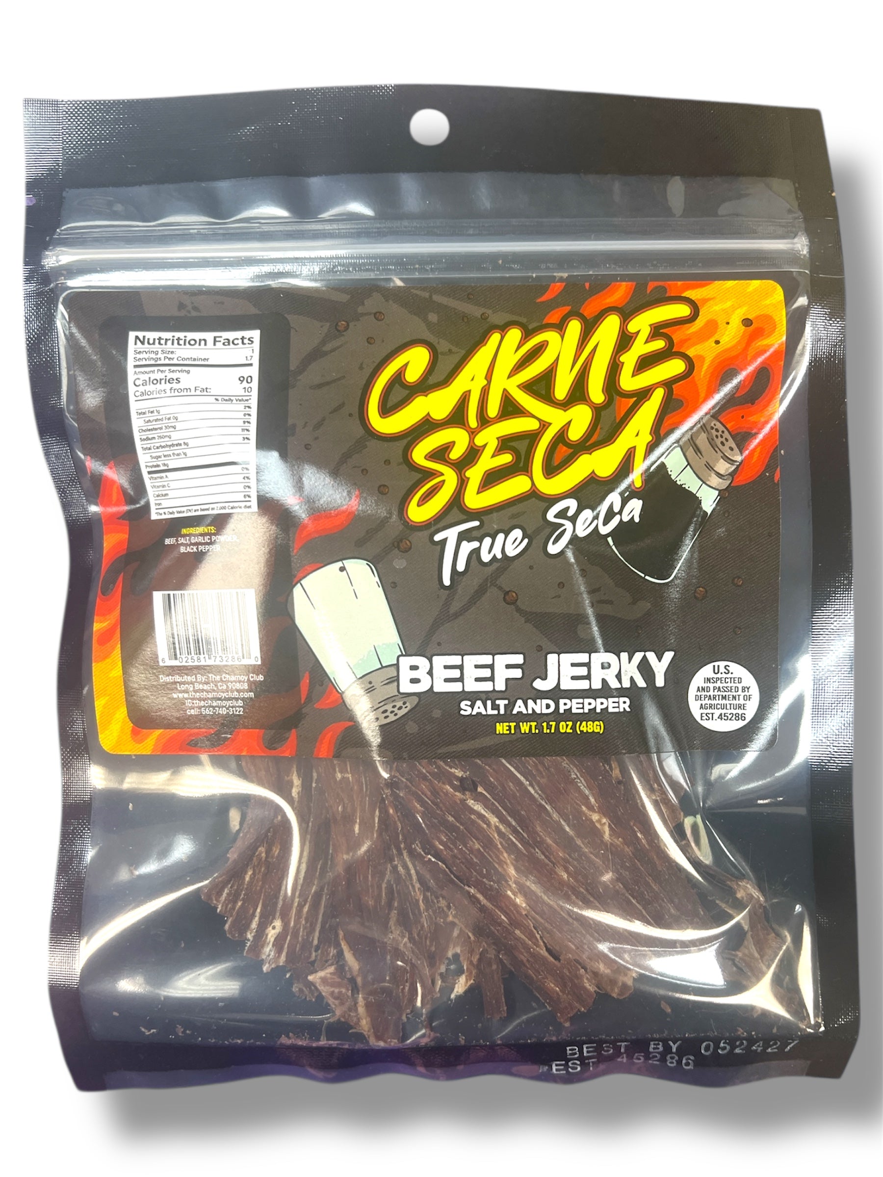 Carne Seca Beef Jerky Salt And Pepper 1.7 OZ