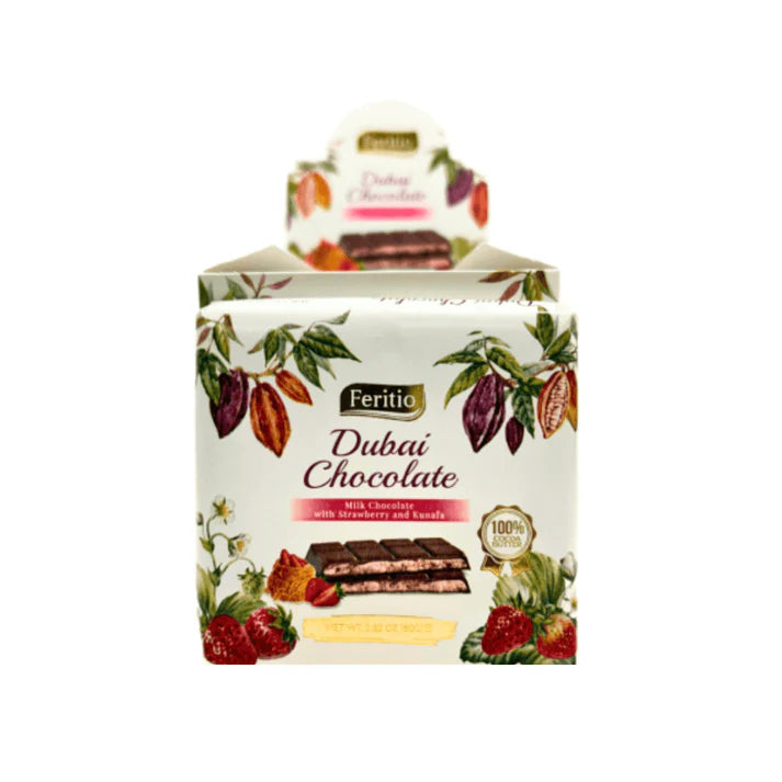 Feritio Dubai Chocolate - Strawberry 80 gram