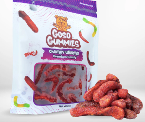 Goso Gummies Chamoy Gummy Worms - 8oz Bag - Sweet & Tangy Gummy Treats